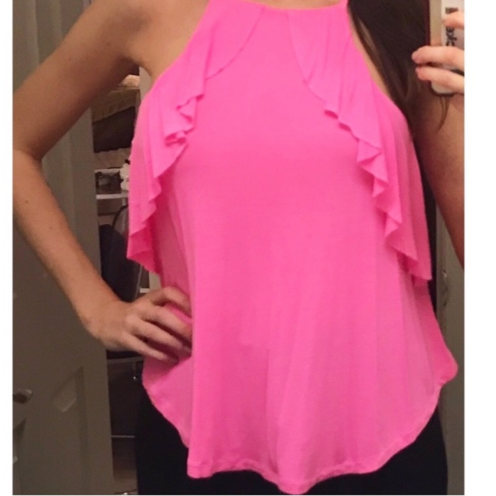 NWT Express Pink Ruffle Tank Top - Picture 3 of 7